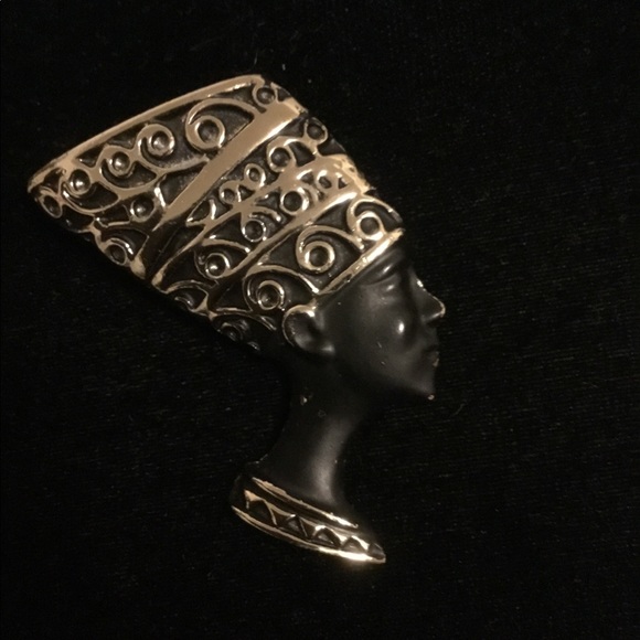 Jewelry - Sold Imperfect African Queen Pin Gold and Black